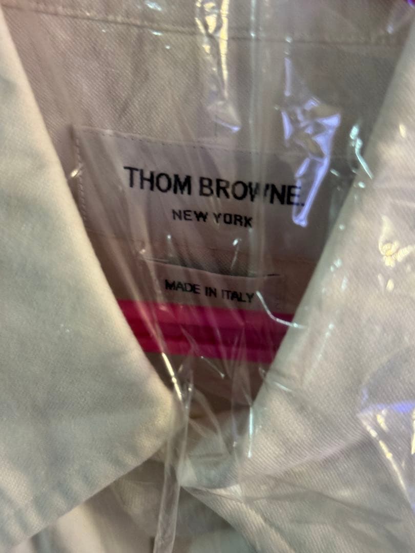 THOM BROWNE ホワイト長袖シャツ