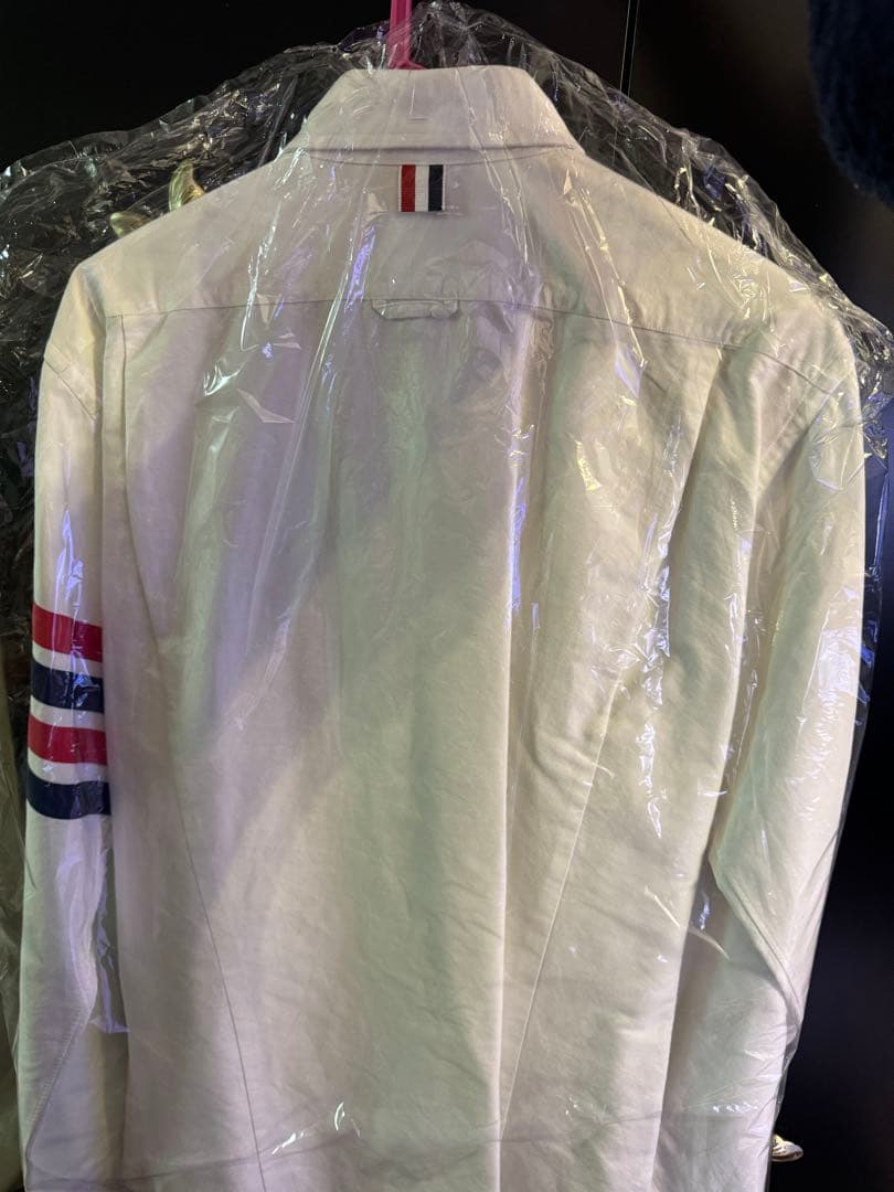 THOM BROWNE ホワイト長袖シャツ