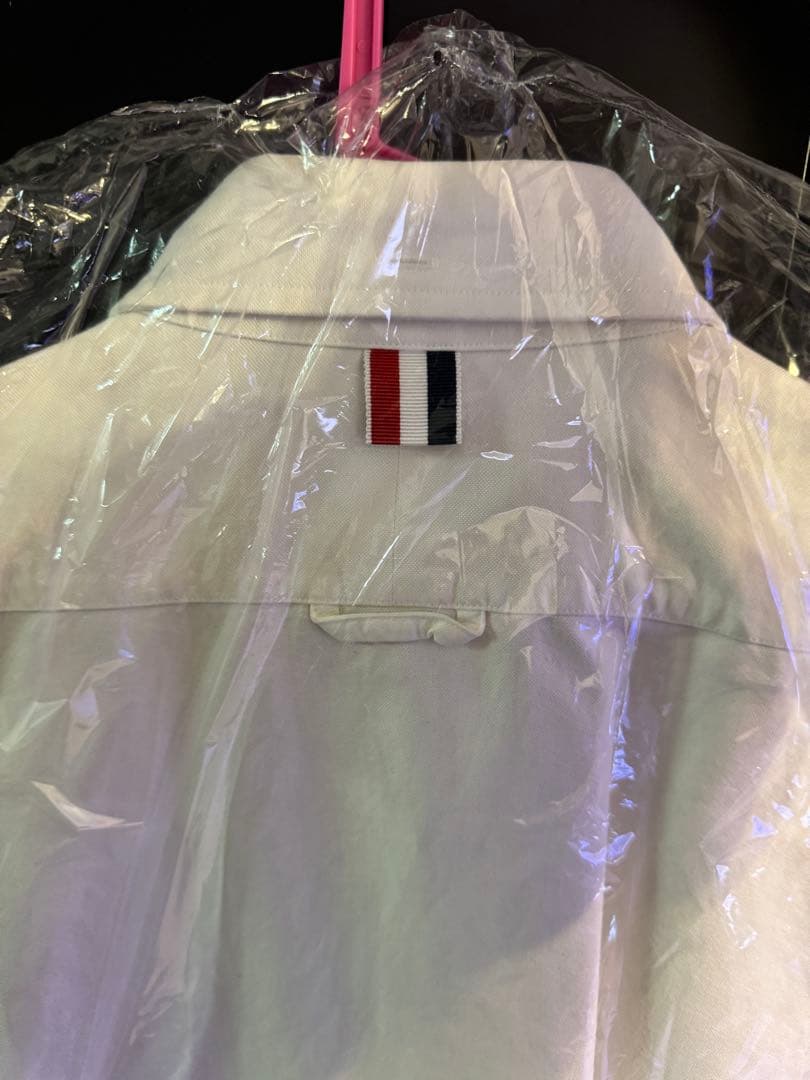 THOM BROWNE ホワイト長袖シャツ