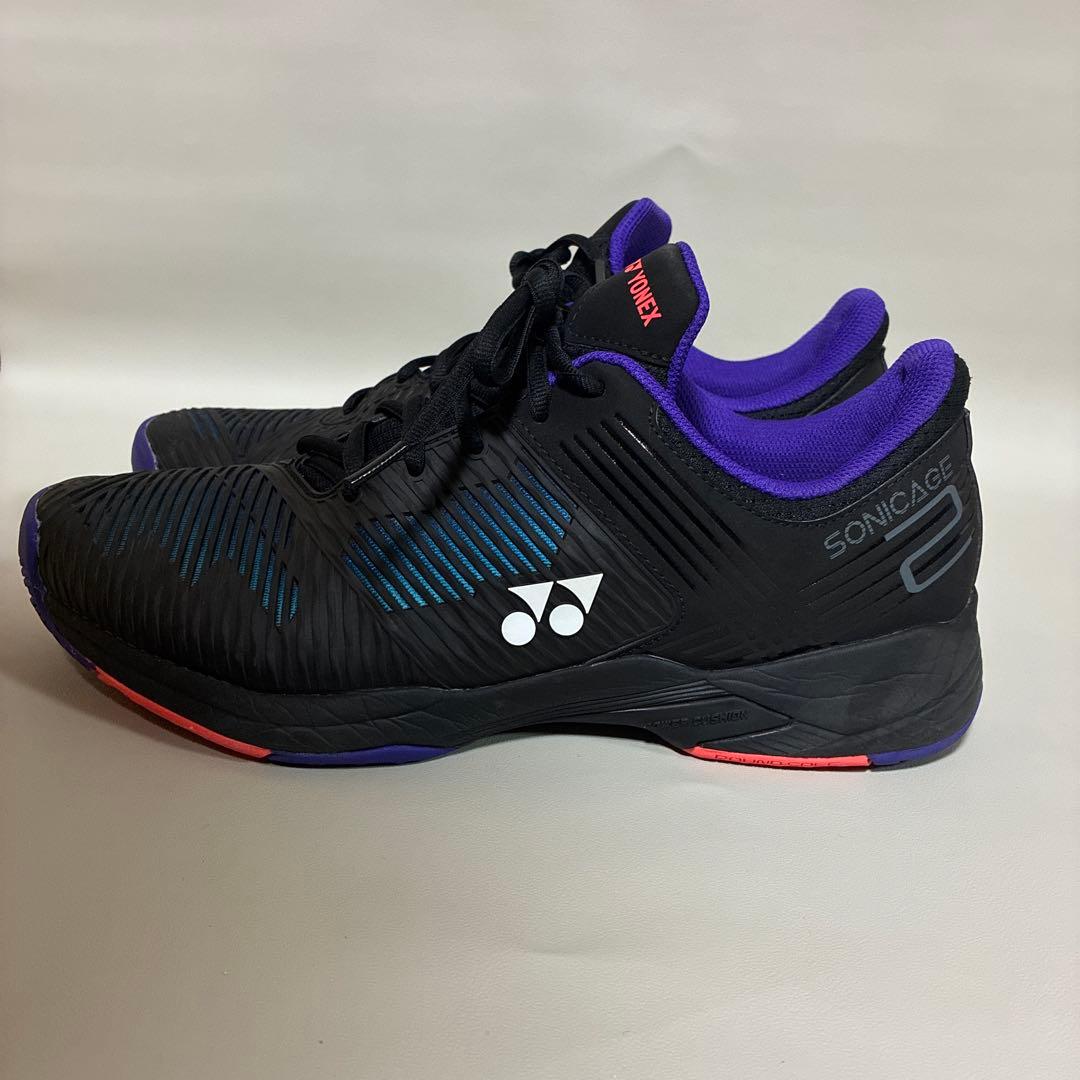 美品 YONEX SHB-03 テニスシューズ ブラック/パープル 27.5cm