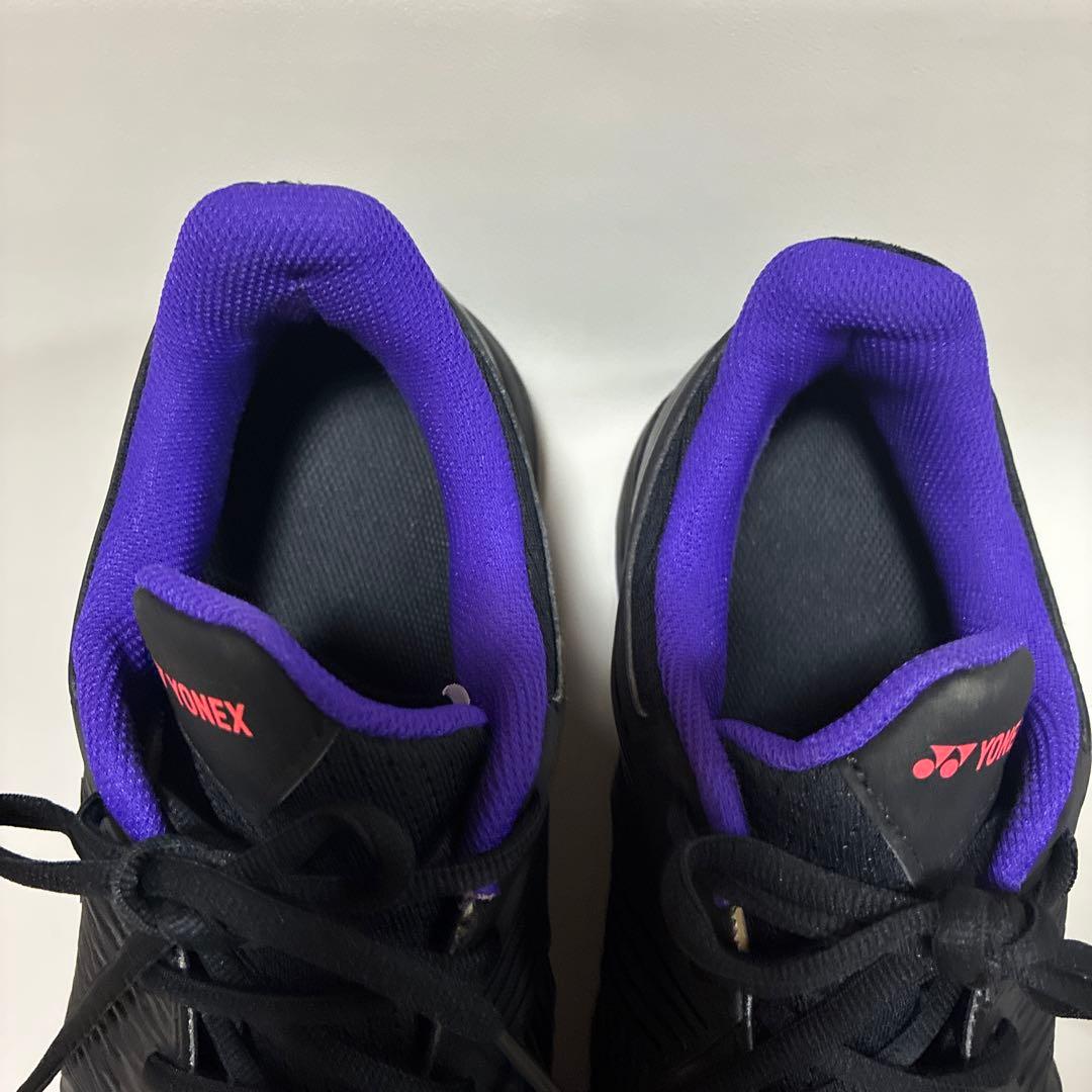 美品 YONEX SHB-03 テニスシューズ ブラック/パープル 27.5cm