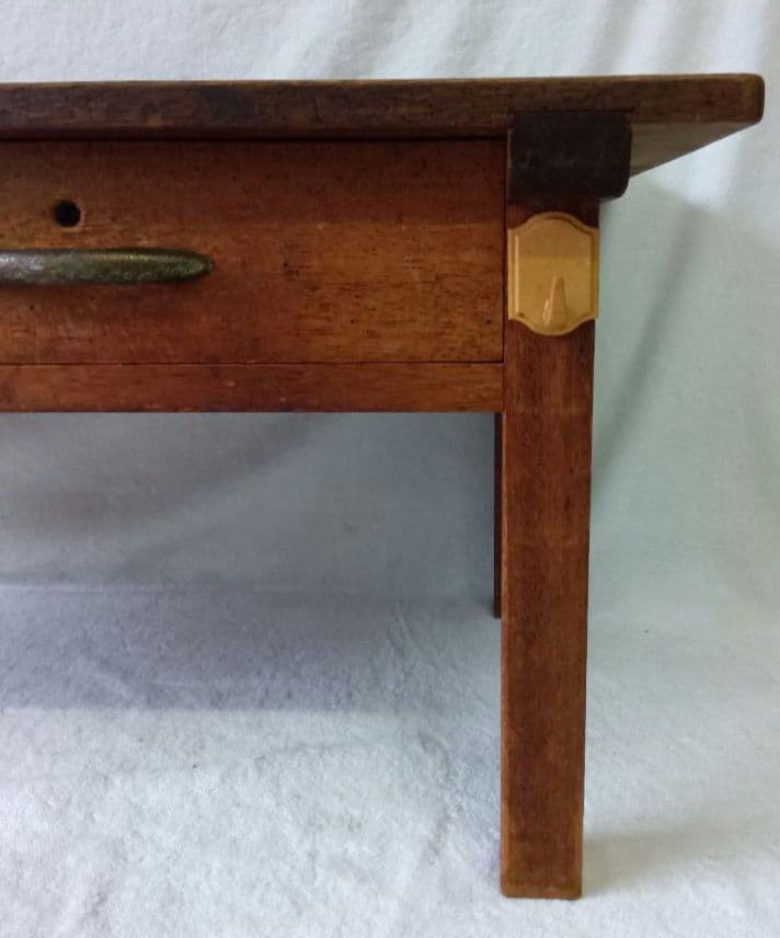 木製　学習机　ひとり机　年代物　アンティーク　引出し付き　寺子屋机　鍵付き　座卓