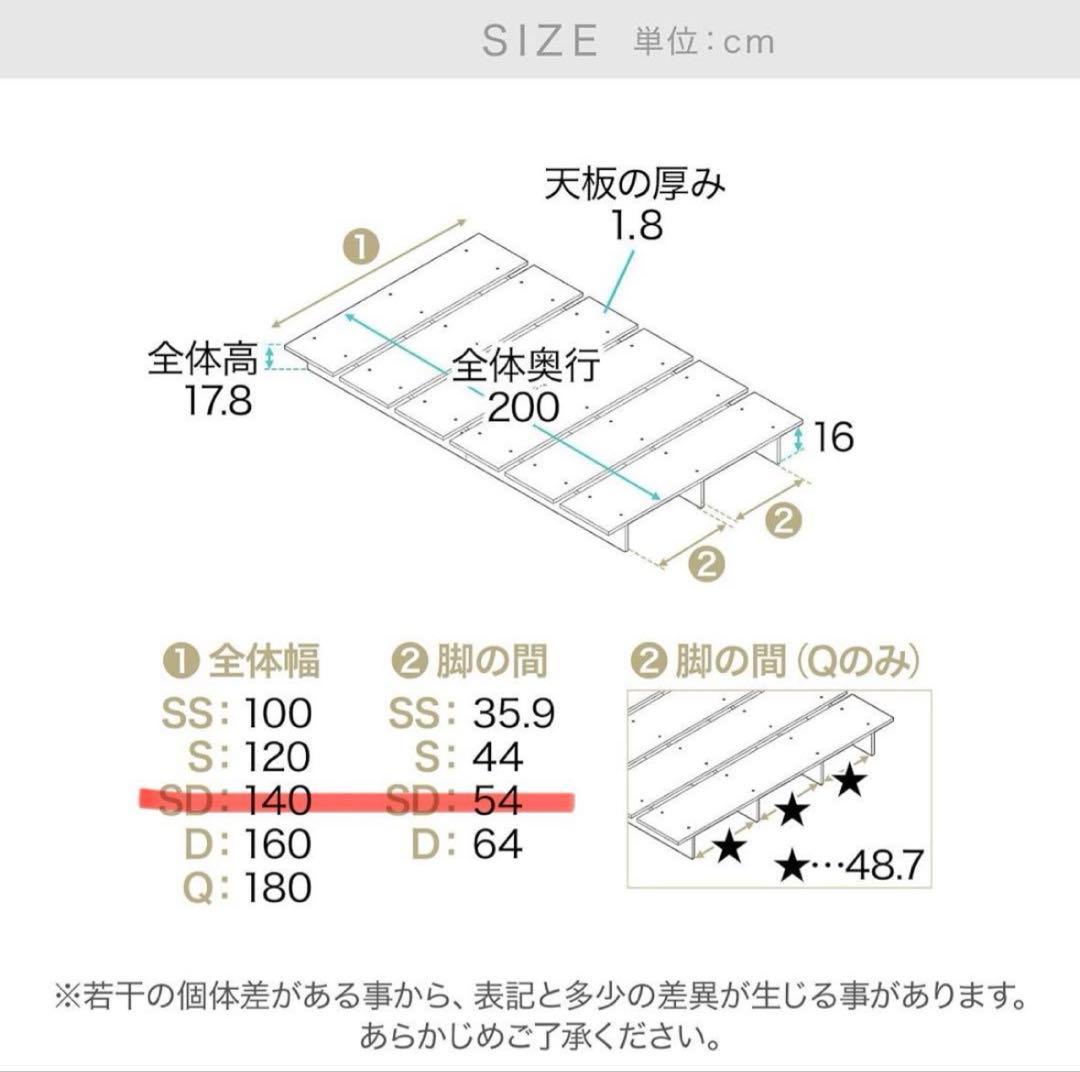 【茅ヶ崎市受渡】 LOWYA セミダブル ベッドフレーム　シャビーナチュラル