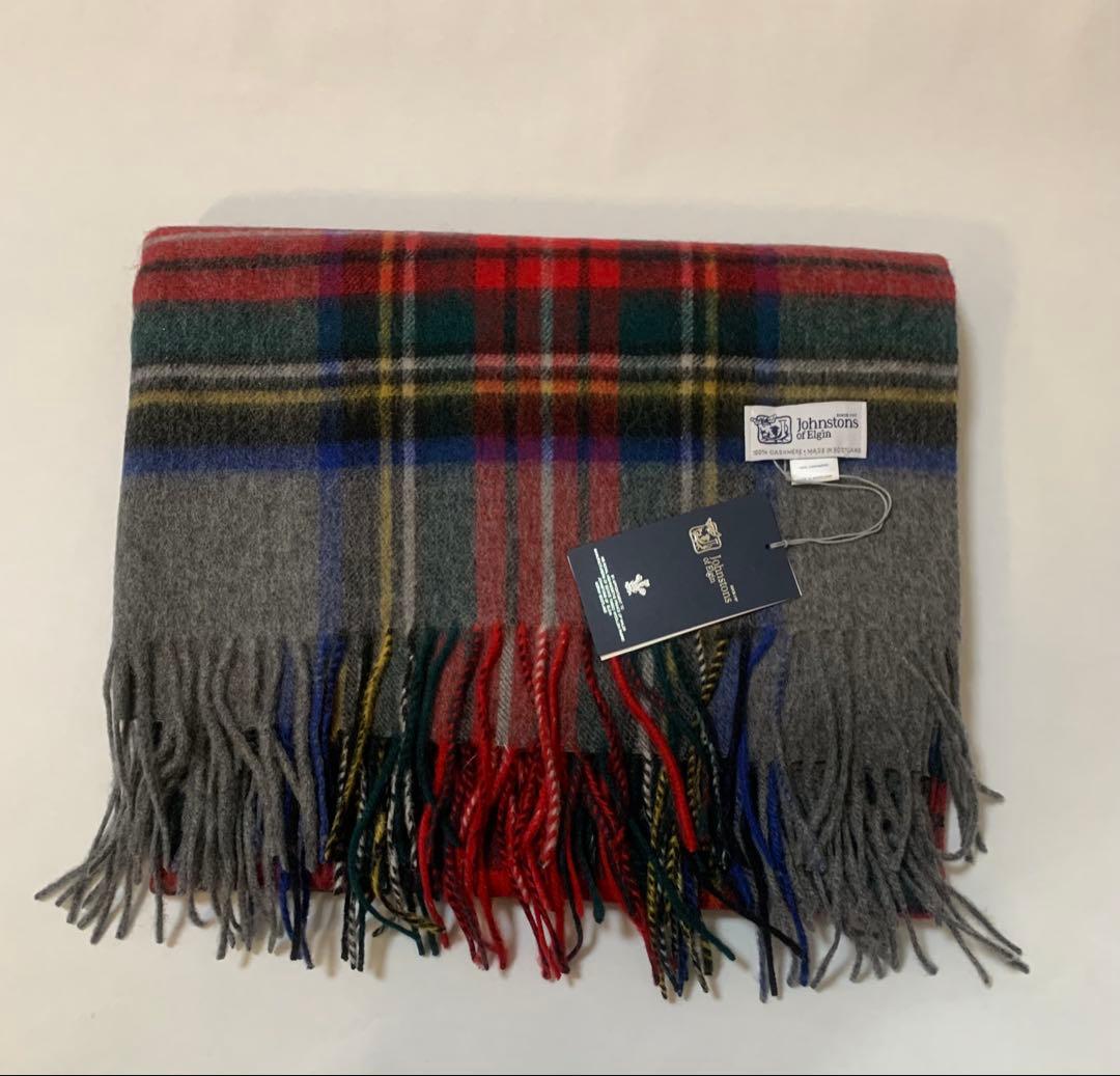ま*ぺ様 JOHNSTONS ジョンストンズ マフラー 大判タータンチェック男女