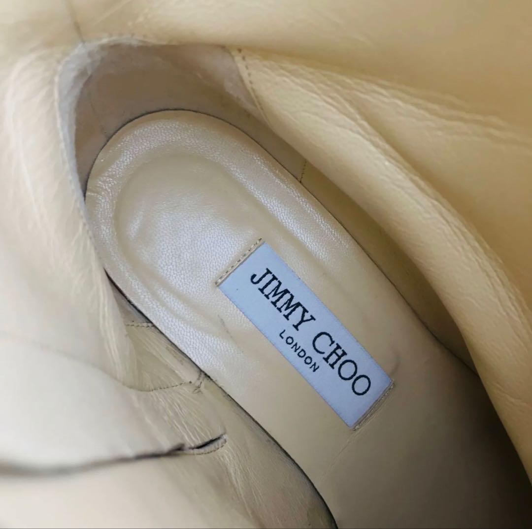 JIMMY CHO クリスタル レザーサイドジップ ショートブーツ(39）