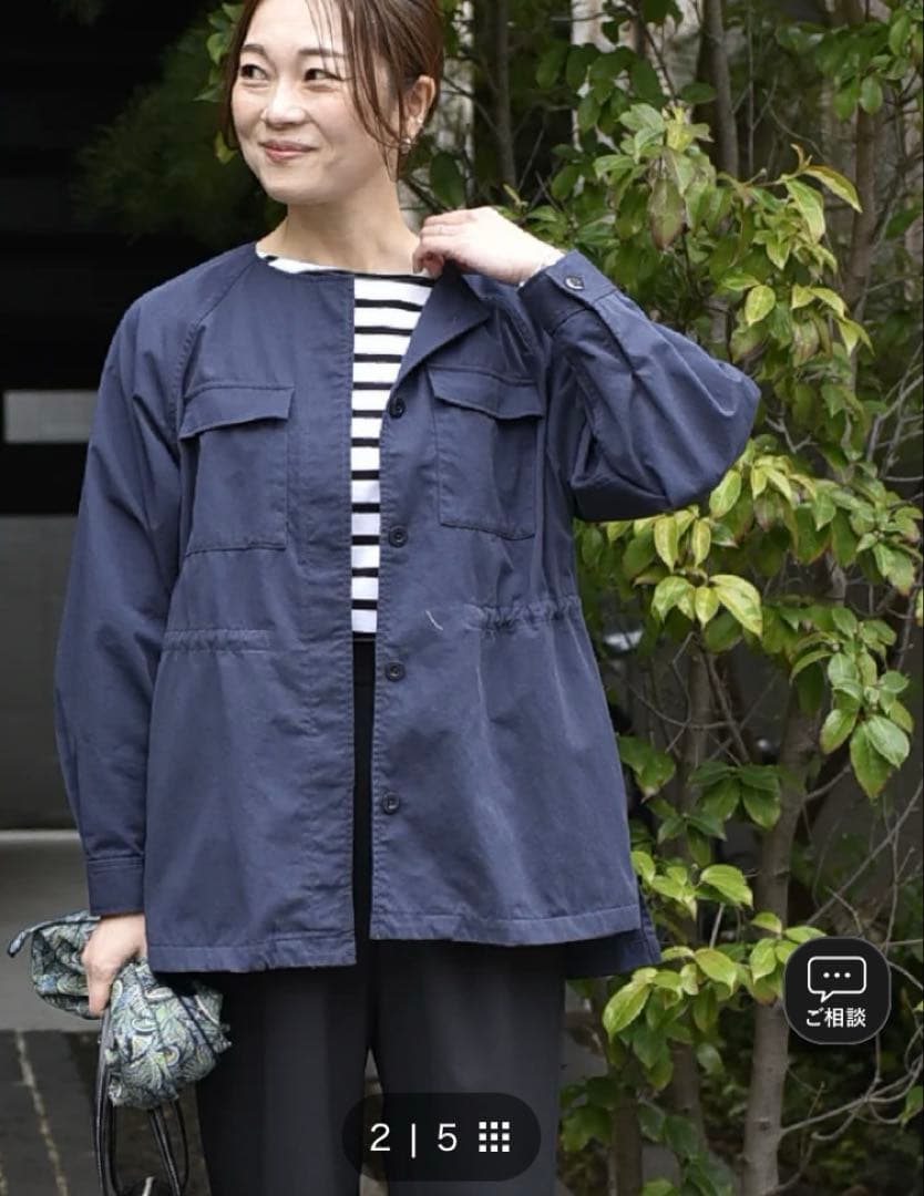 OUR ツイル素材のサファリジャケット