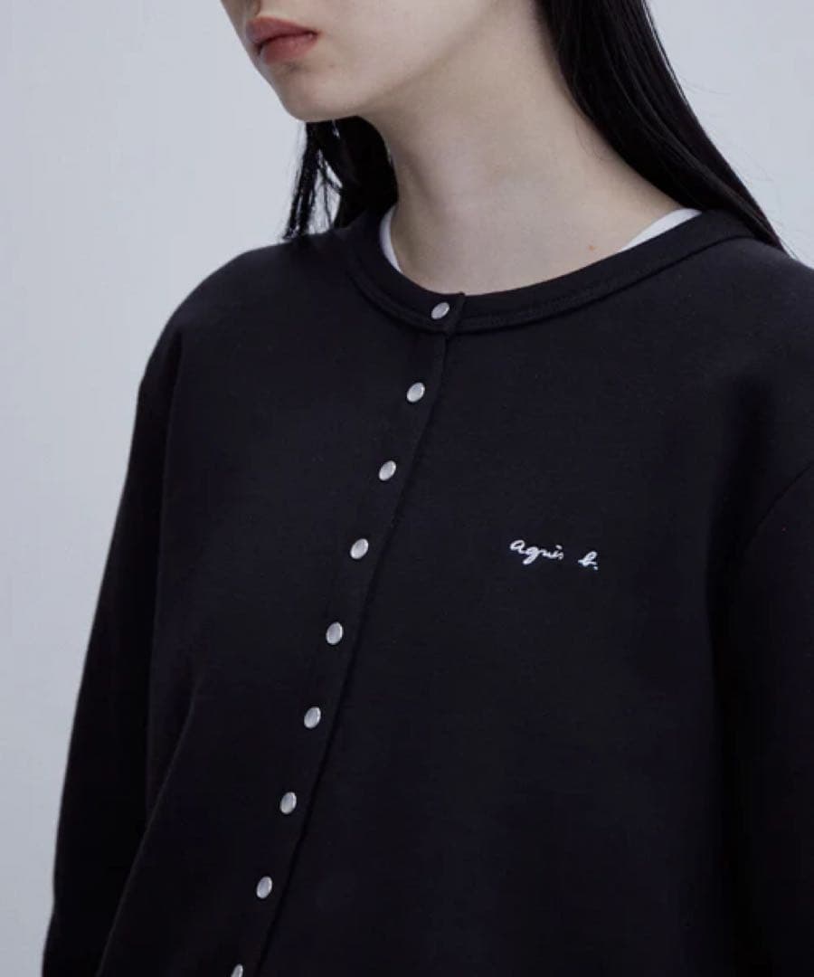 agnes b.× ADAM ET ROPE裏起毛 カーディガン ブラック