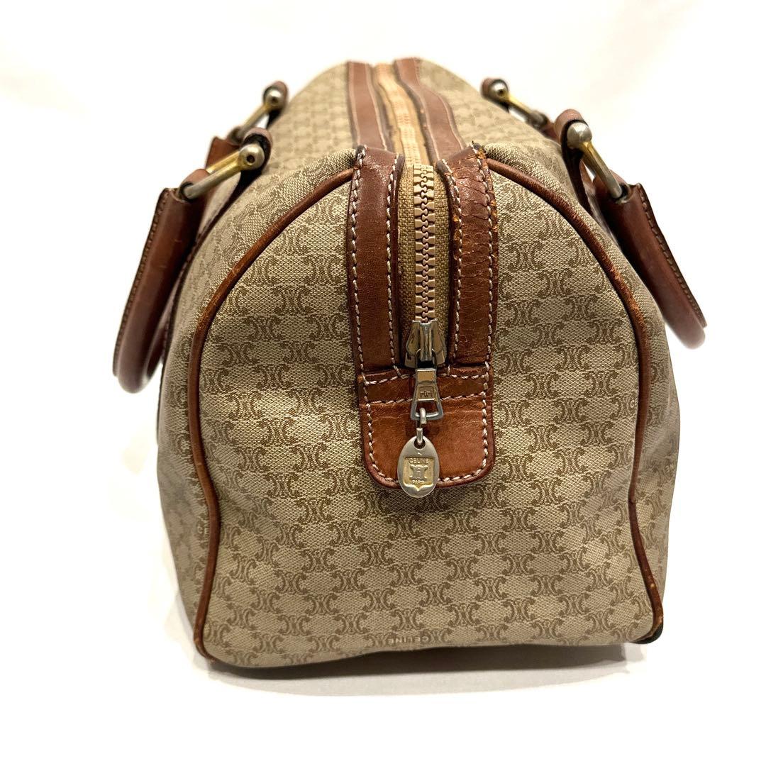 CELINE セリーヌ ミニボストンバッグ マカダム柄 トリオンフ ベージュ