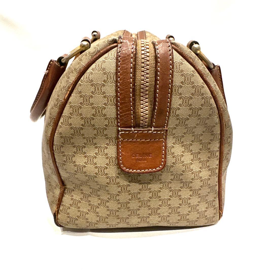 CELINE セリーヌ ミニボストンバッグ マカダム柄 トリオンフ ベージュ