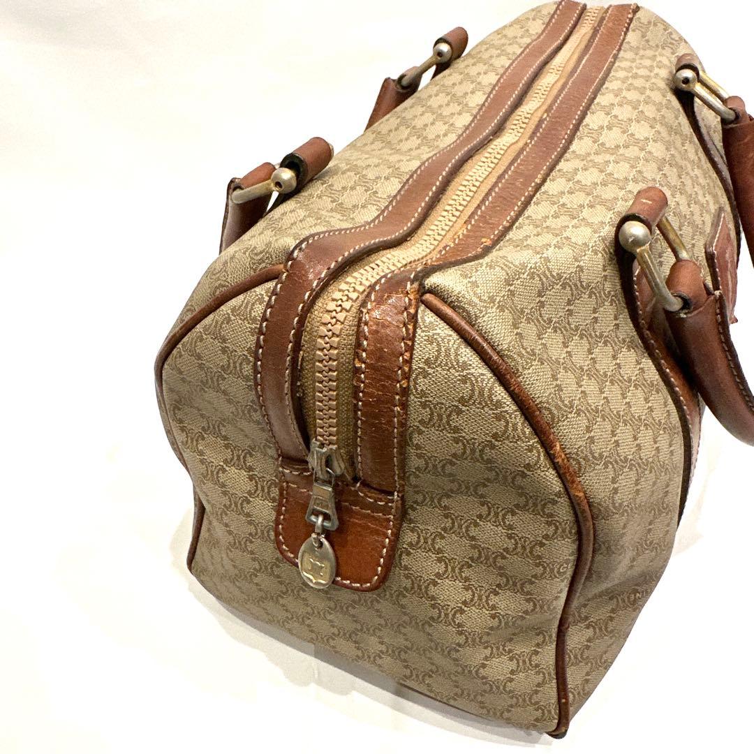 CELINE セリーヌ ミニボストンバッグ マカダム柄 トリオンフ ベージュ