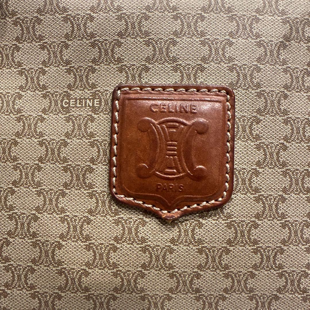 CELINE セリーヌ ミニボストンバッグ マカダム柄 トリオンフ ベージュ