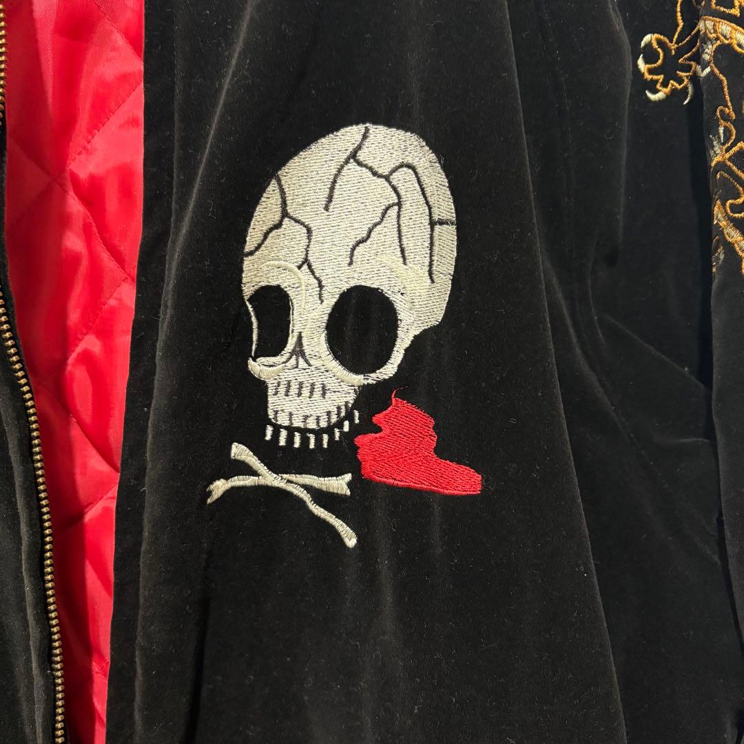 『最終値下げ』90S　別珍　SHOOT ONE　ドクロ刺繍　スカジャン　売り切り