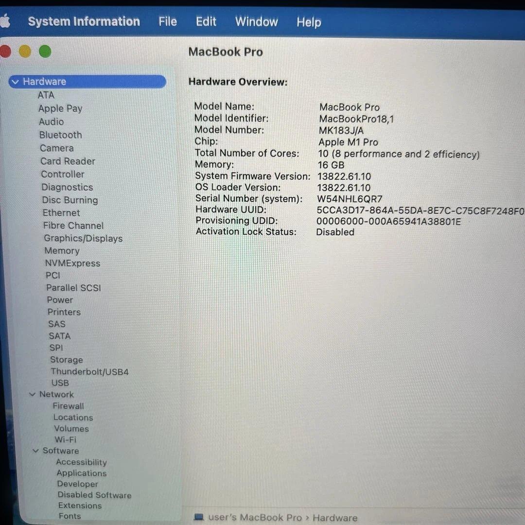 新年セールMacBookPro 16インチ M1 16/500GB 16core