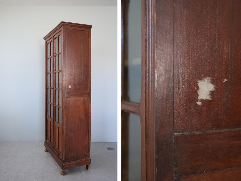 フランスアンティークブックケースキャビネット/本棚/食器棚/飾り棚90-107