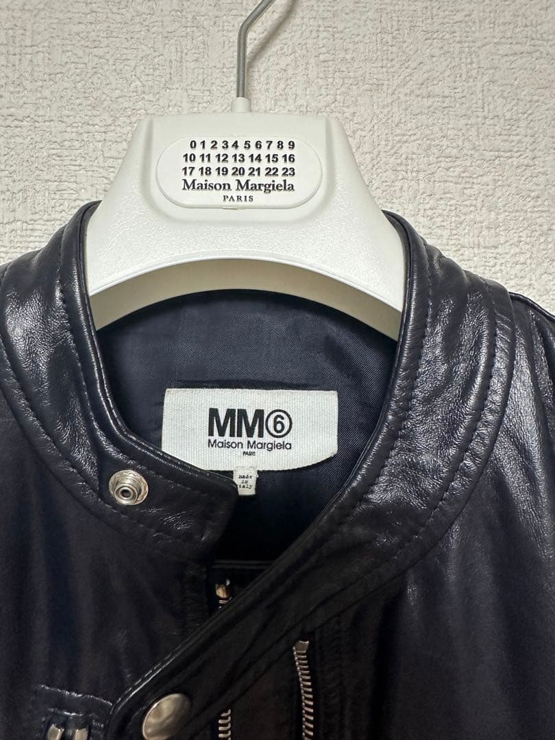 最終価格 MM6 Maison Margiela八の字ライダースダークネイビー