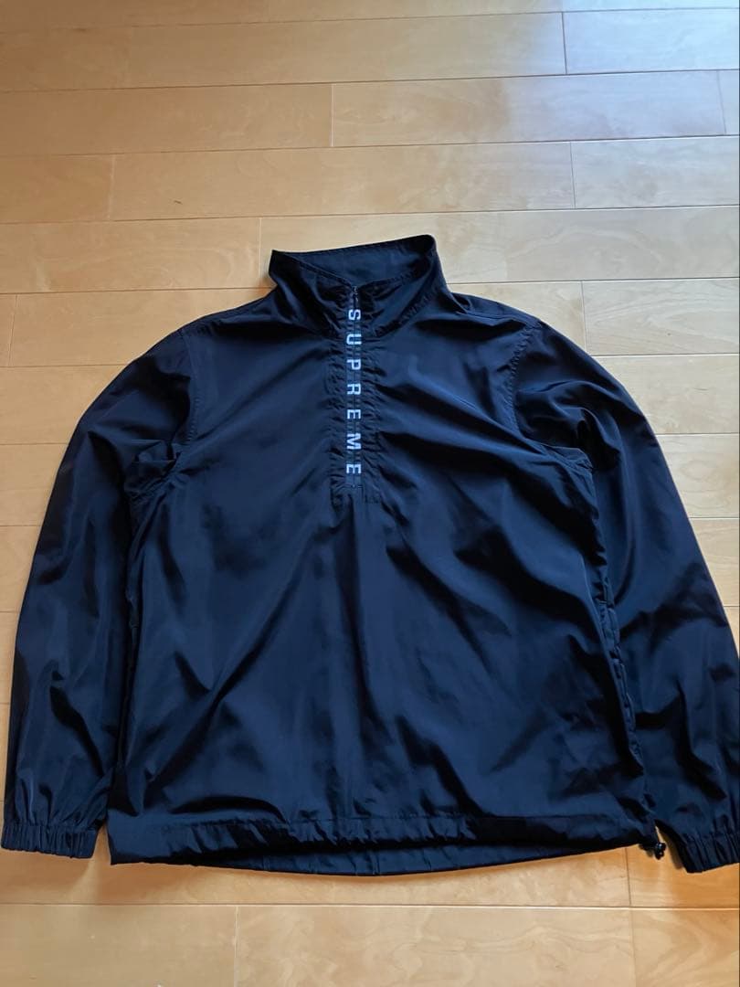 Supreme ブラック ナイロンジャケット S ハーフジップ