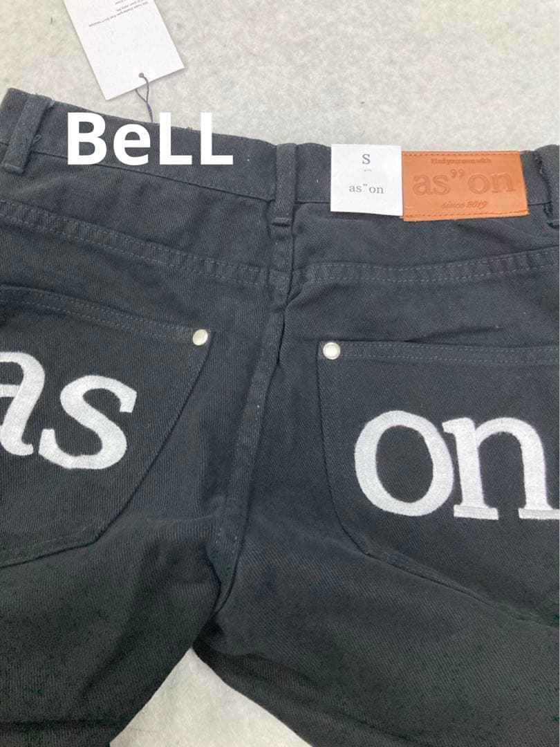 as\"on ason アズオン ロゴ刺繍 デニムパンツ 韓国 S