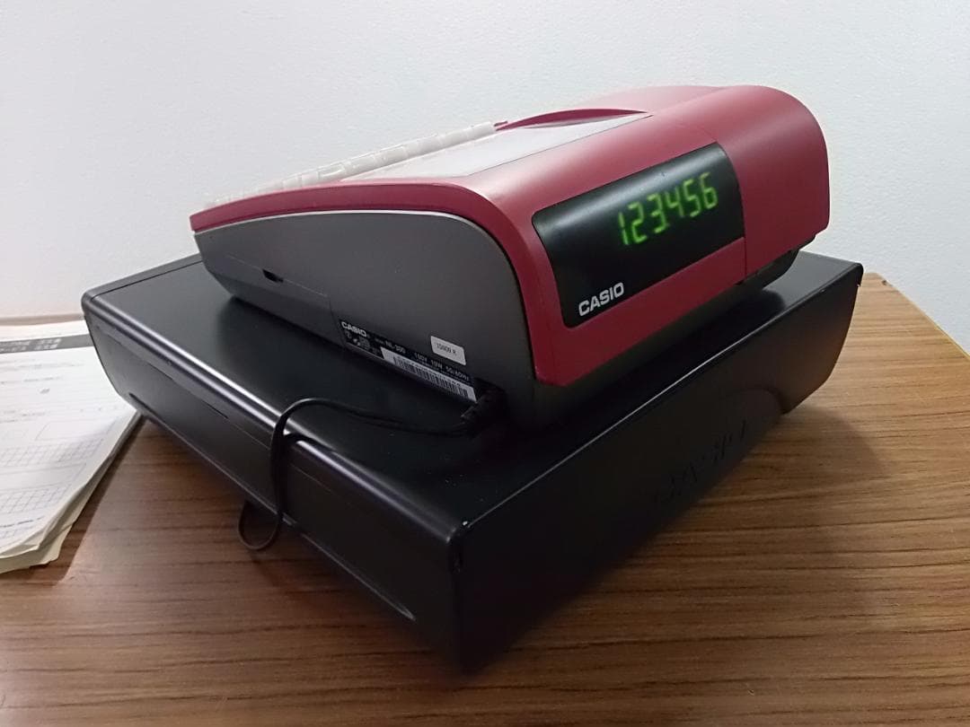 ケーブル付1/8設定無料カシオTE-340 NL-300インボイスレジスター