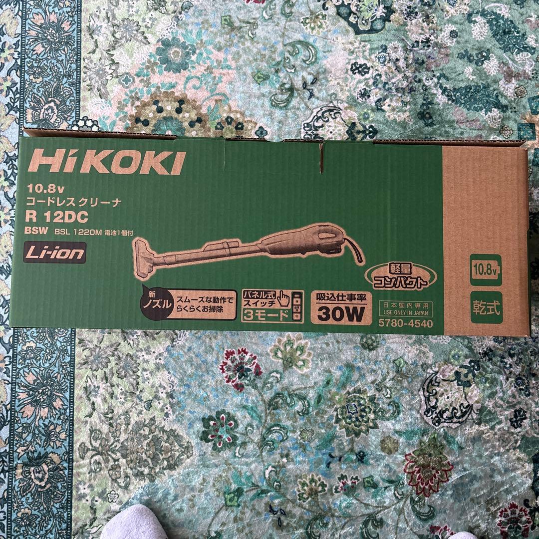 HiKOKI10.8VコードレスクリーナーR12DC　2.0Ahバッテリ、充電器