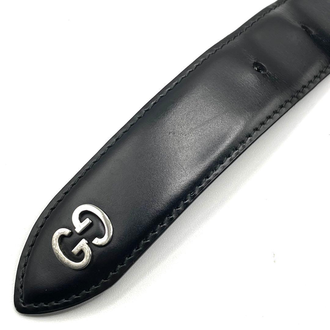 ✨良品✨GUCCI グッチ レザー ベルト GGロゴ ビジネス メンズ ブラック