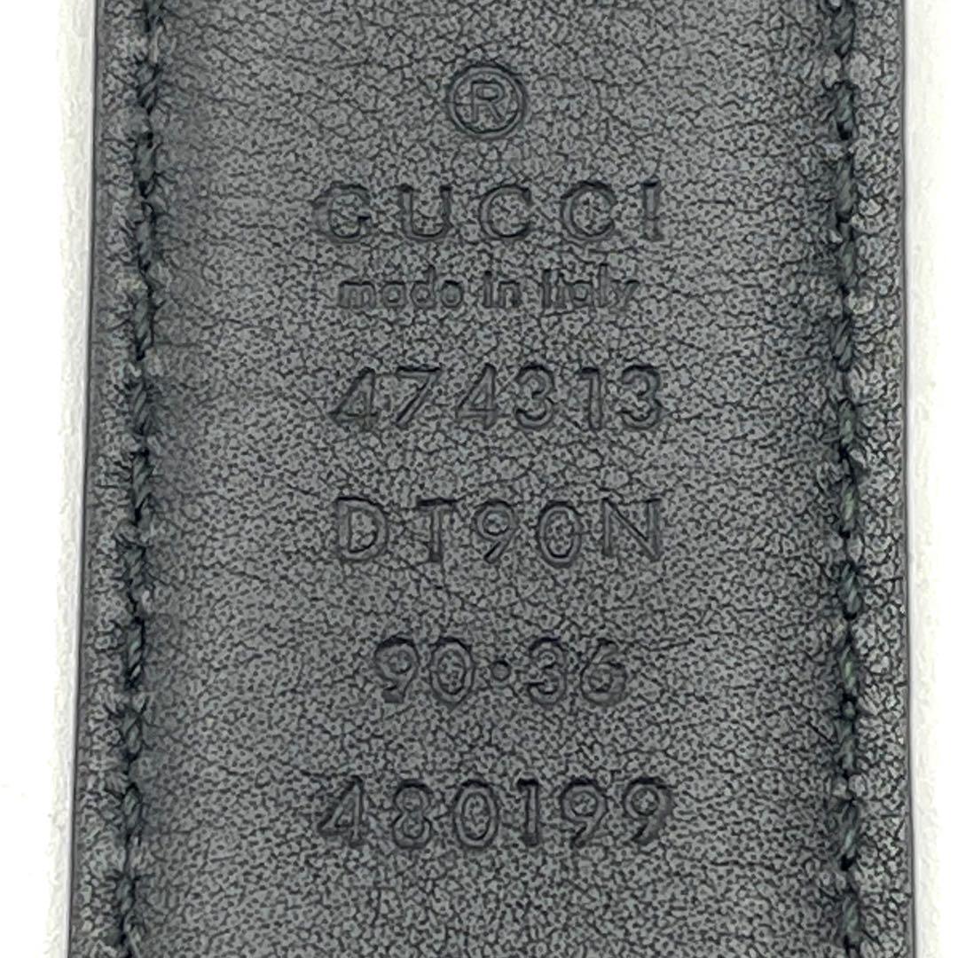 ✨良品✨GUCCI グッチ レザー ベルト GGロゴ ビジネス メンズ ブラック