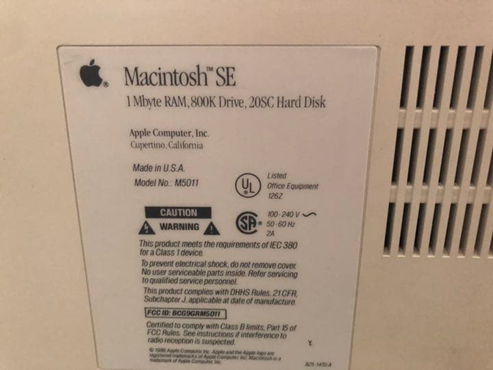 Apple Macintosh SE フルセット(完全ジャンク)