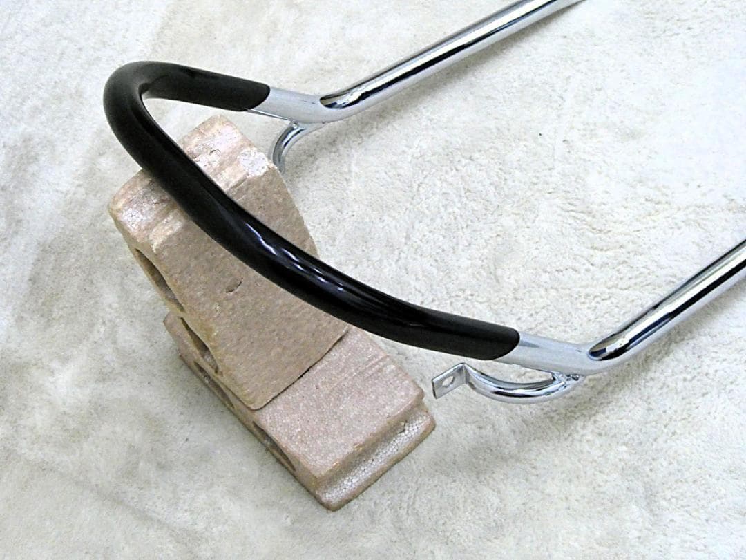 GS400 メッキ極太タンデムバー ゴム巻き　黒/ブラック　GS400E