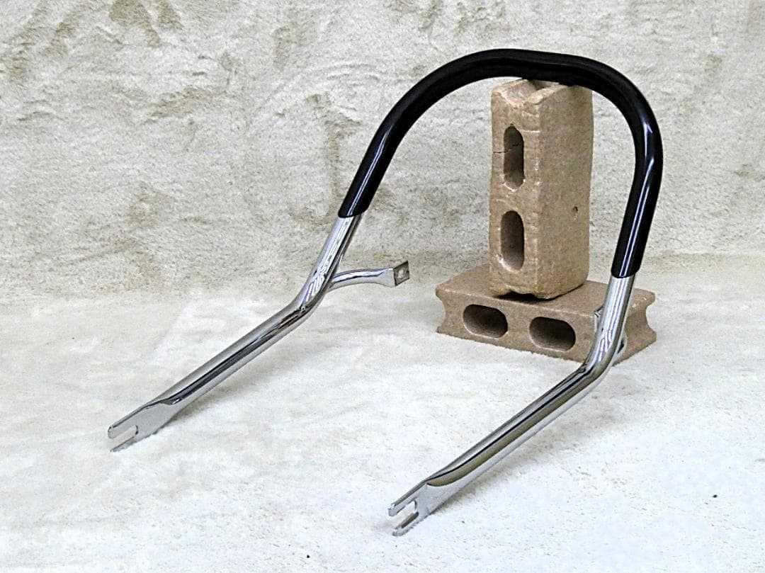 GS400 メッキ極太タンデムバー ゴム巻き　黒/ブラック　GS400E