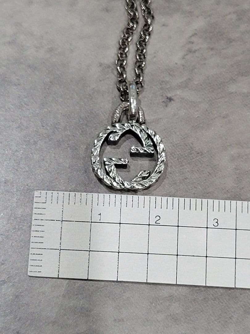 グッチ/GUCCIネックレス /GインターロッキングアラベスクGG燻/Ag925