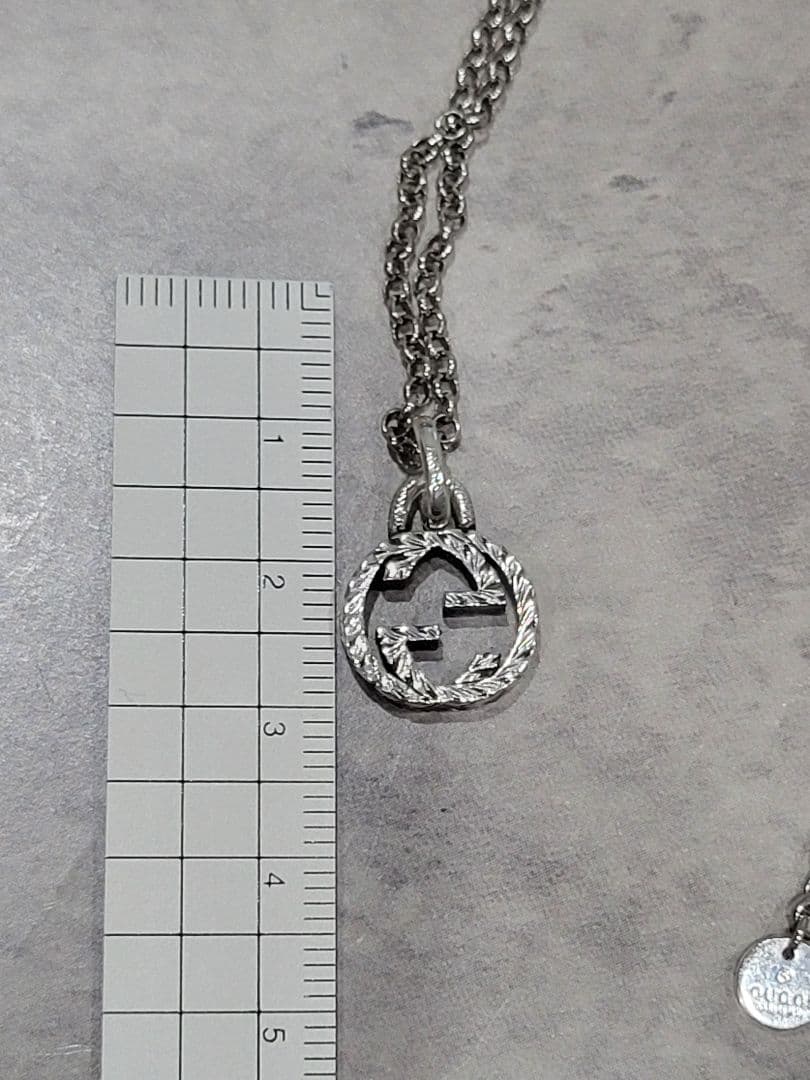 グッチ/GUCCIネックレス /GインターロッキングアラベスクGG燻/Ag925