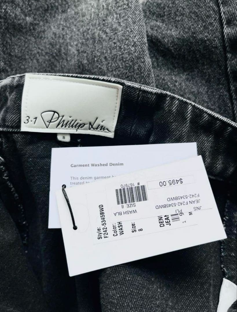 2024 新品 3.1 フィリップリム デニム カーゴ パンツ 8 黒