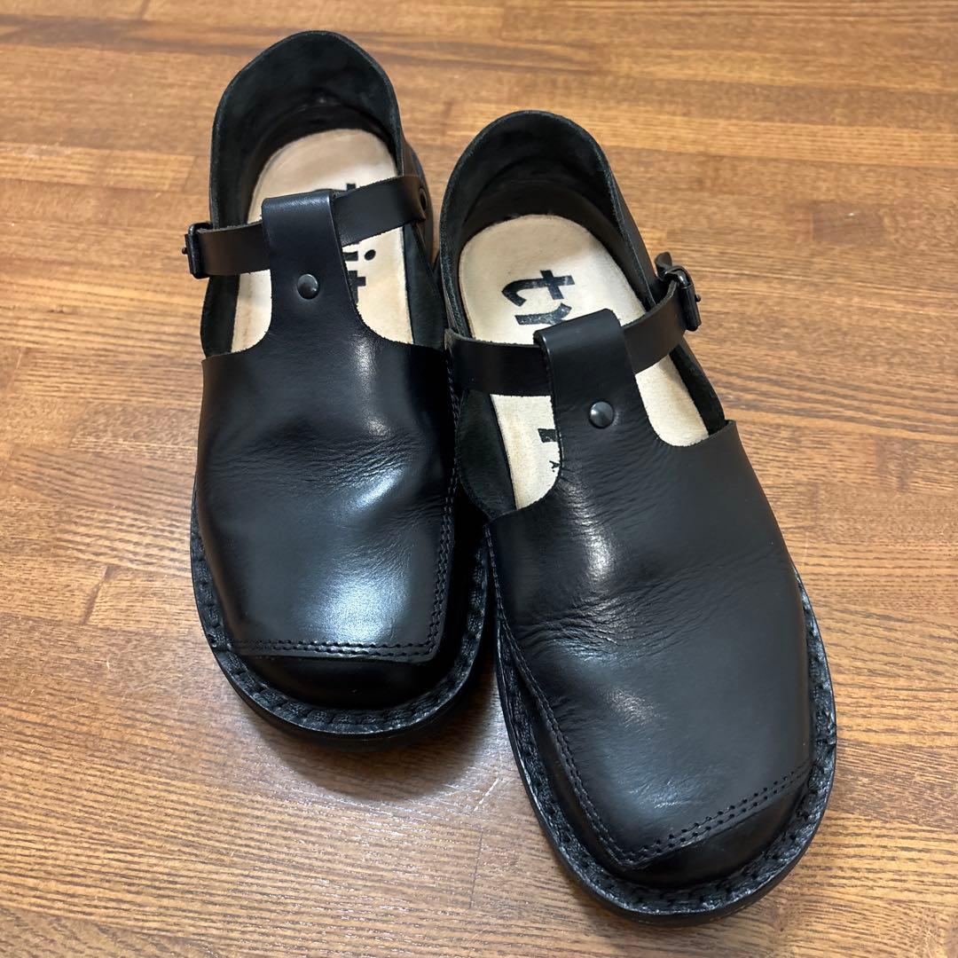 trippen 黒 レザー ローファー