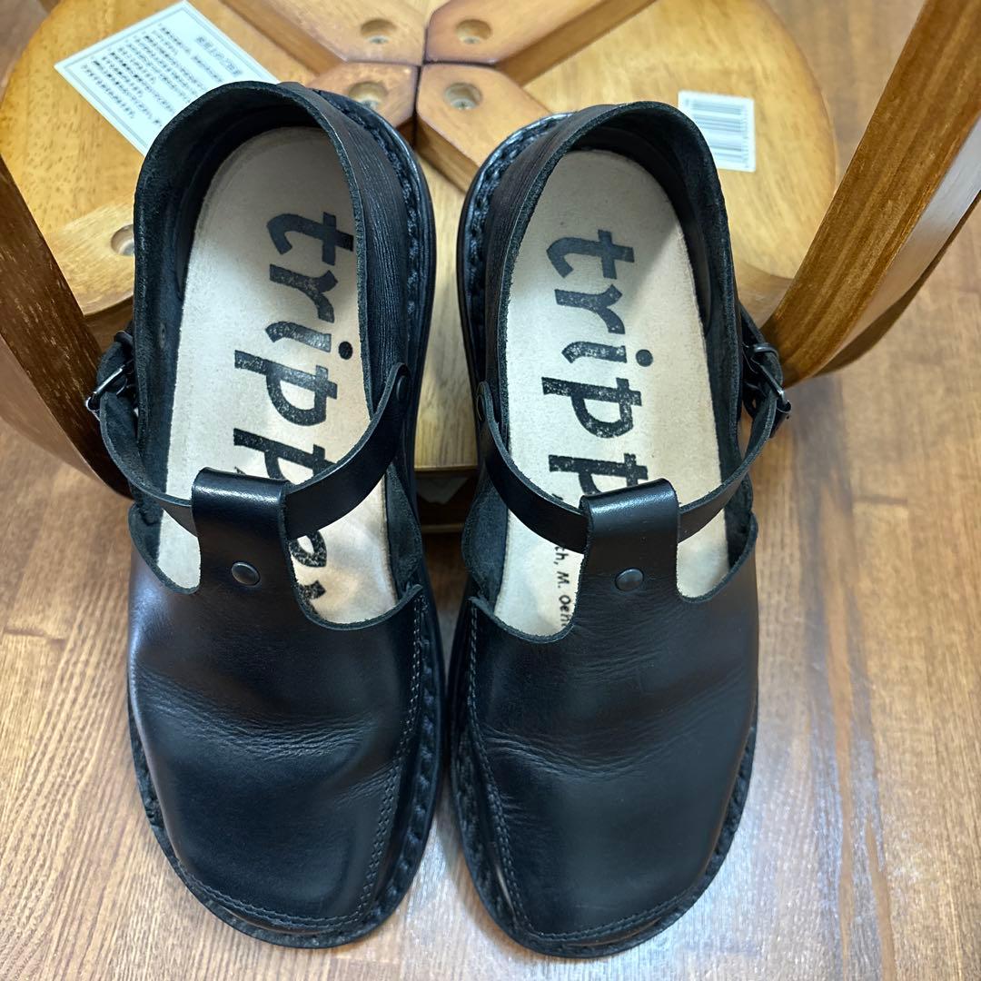 trippen 黒 レザー ローファー