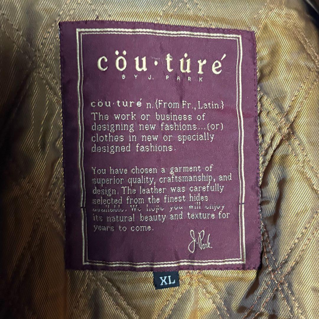 古着 本革レザージャケット 茶色 XL ジップアップ ブルゾン ブラウン革ジャン