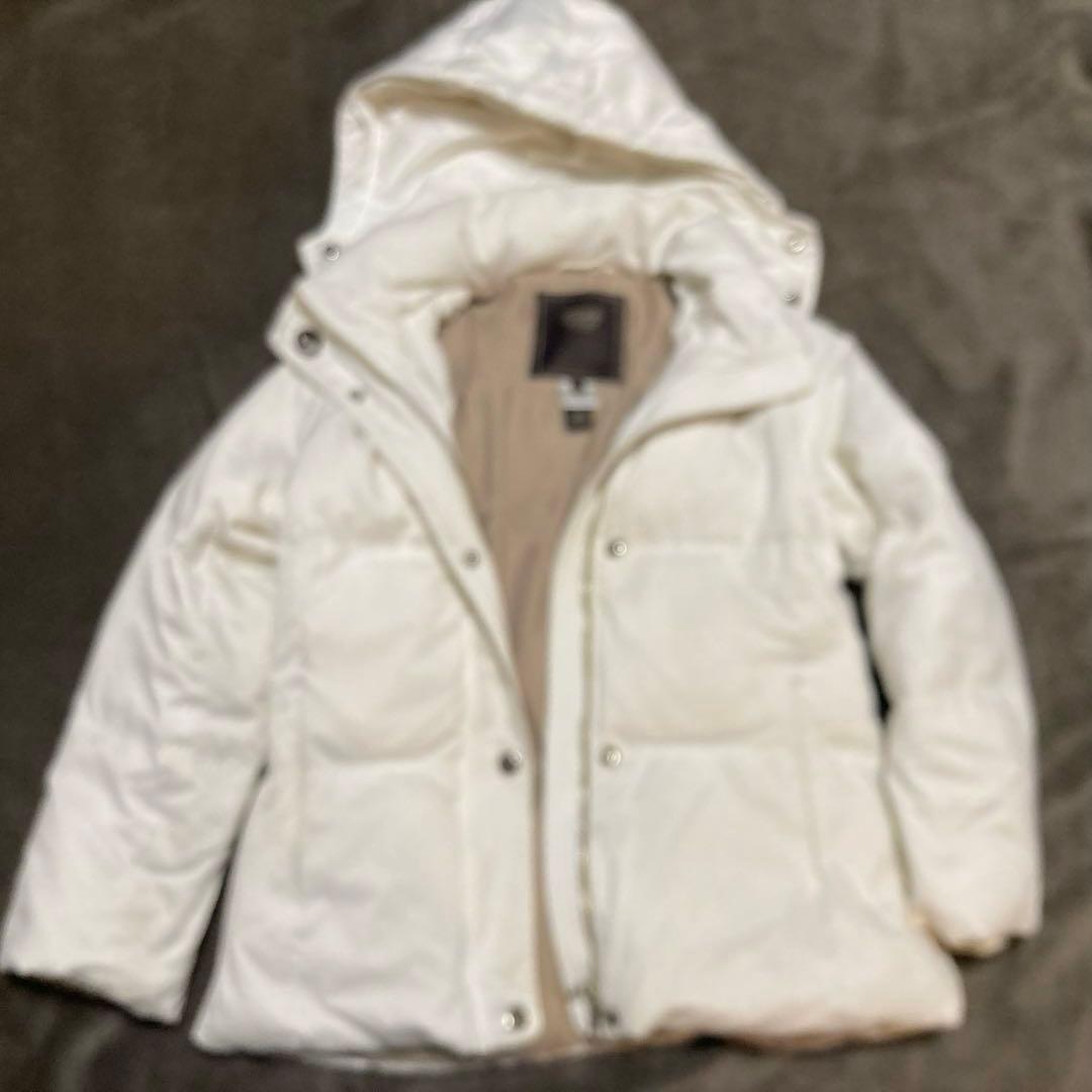 COACH ダウンジャケット ファー付　アイボリー S　（日本サイズМ相当）