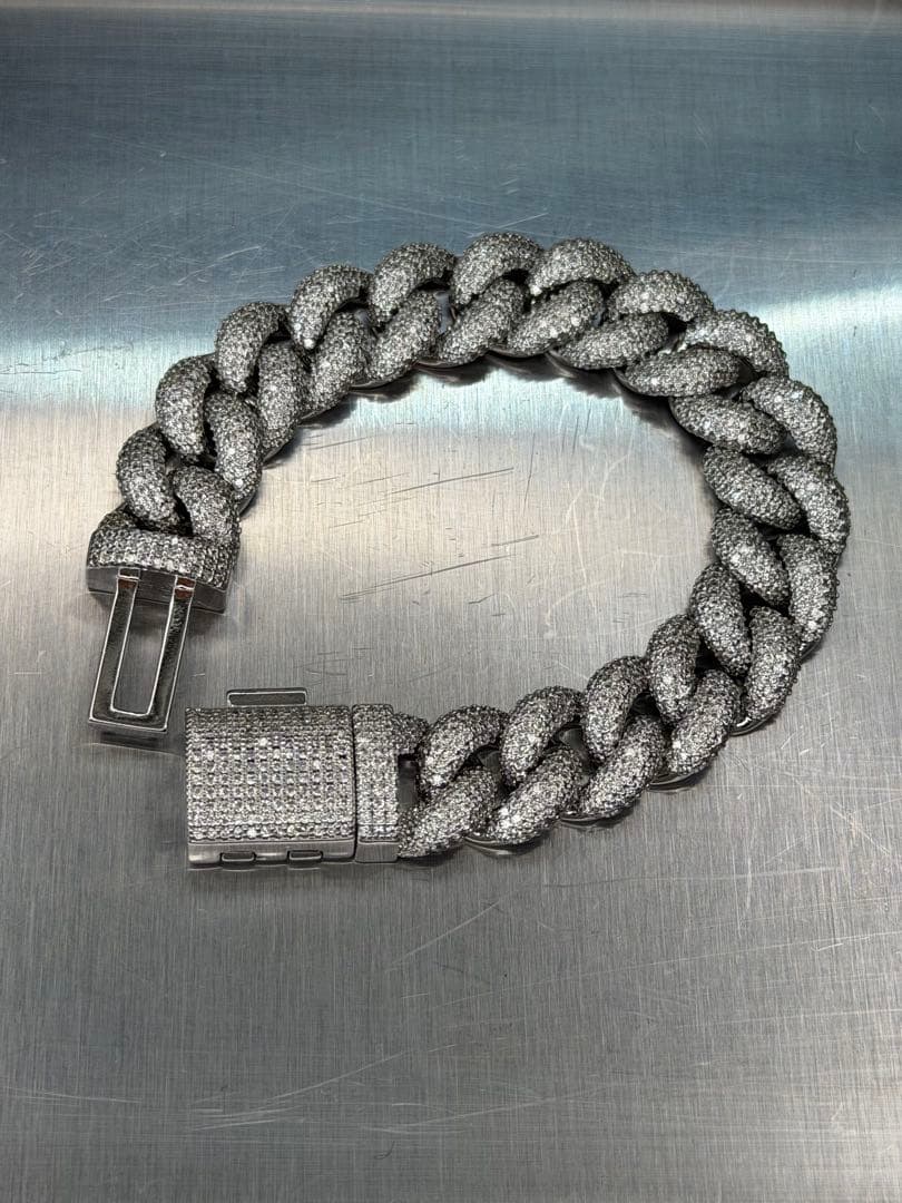 フルジルコニア マイアミキューバンチェーン ブレスレット CZダイヤ