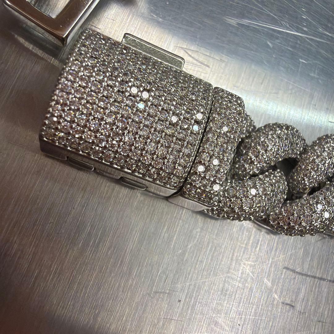 フルジルコニア マイアミキューバンチェーン ブレスレット CZダイヤ