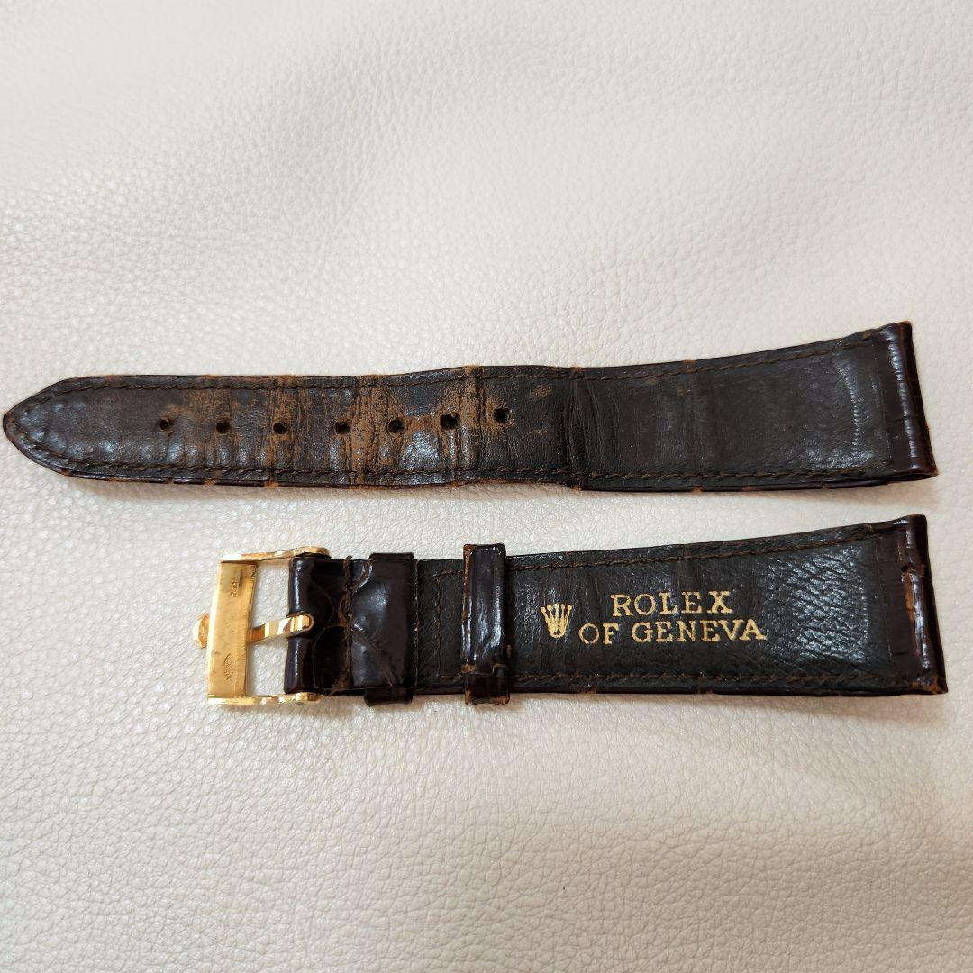N㊵ロレックス純正 K18YG無垢 16mm尾錠 クロコ?ベルト