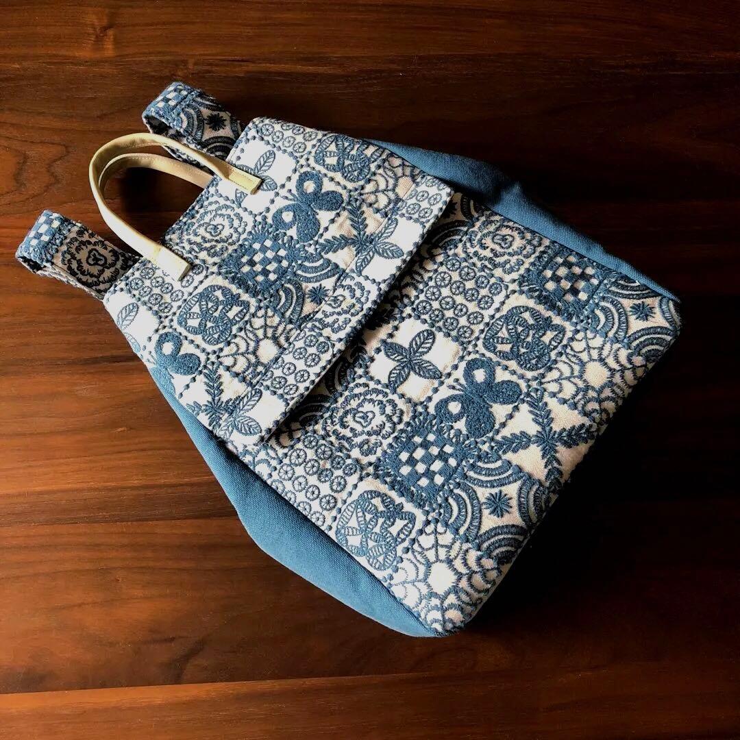 ハンドメイド トートバッグリュック forest tile