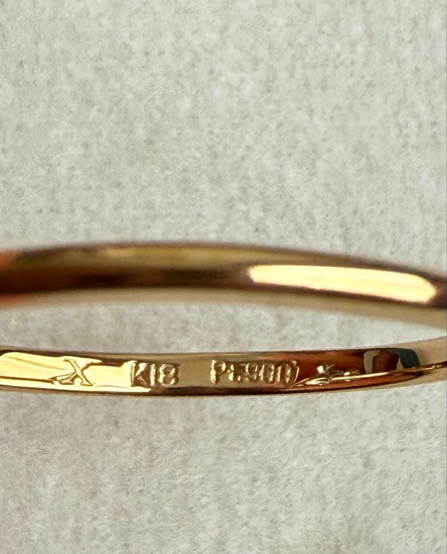 ビズー⭐︎イルネージュブルージルコン ダイヤモンド K18/Pt900 8号リング