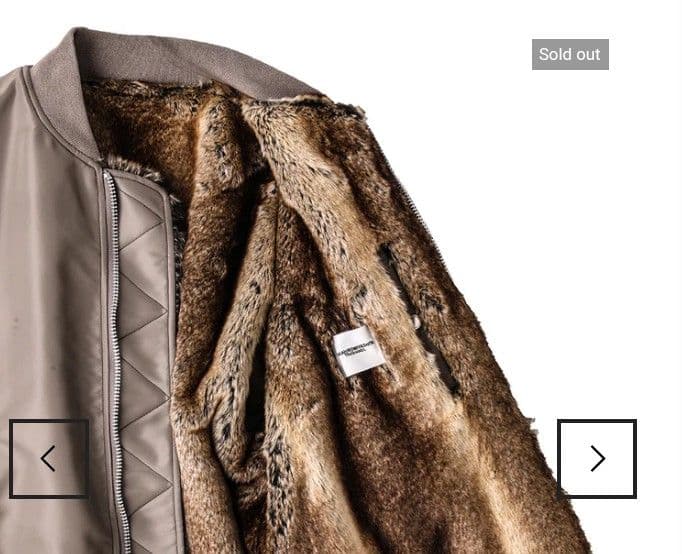 ソロイスト　faux fur lining flight jacket.