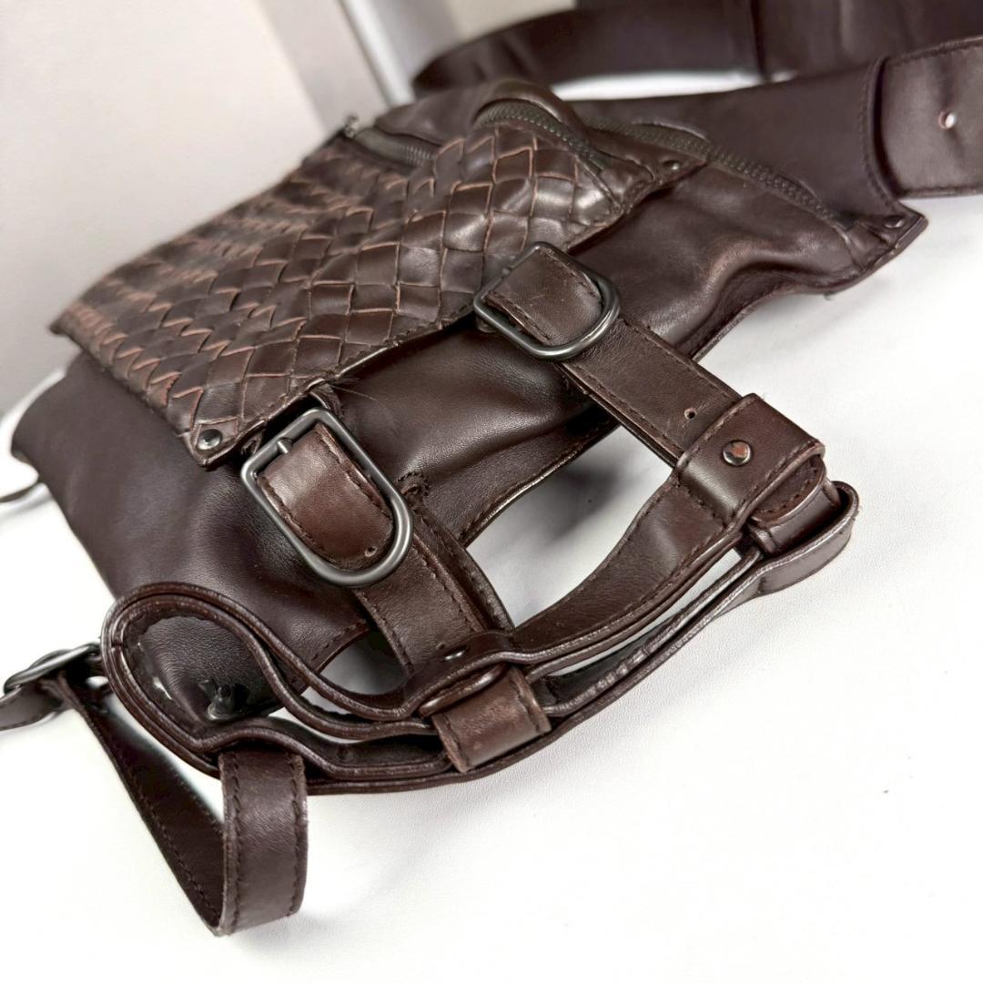 美品 BOTTEGA VENETA ボディ ウエストバッグ イントレチャート