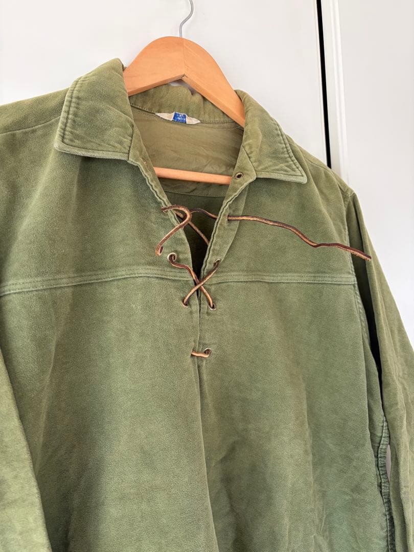 Sportswear Vintage レースアッププルオーバー　オリーブ　L