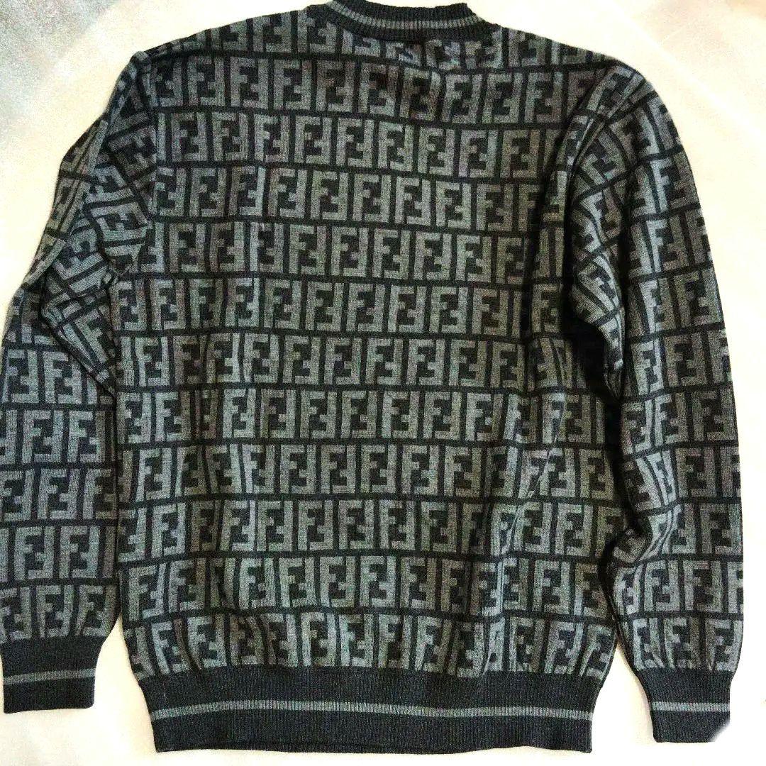 レア　FENDI フェンディ　ウール混　ズッカ　ニット　セーター　グレー　48