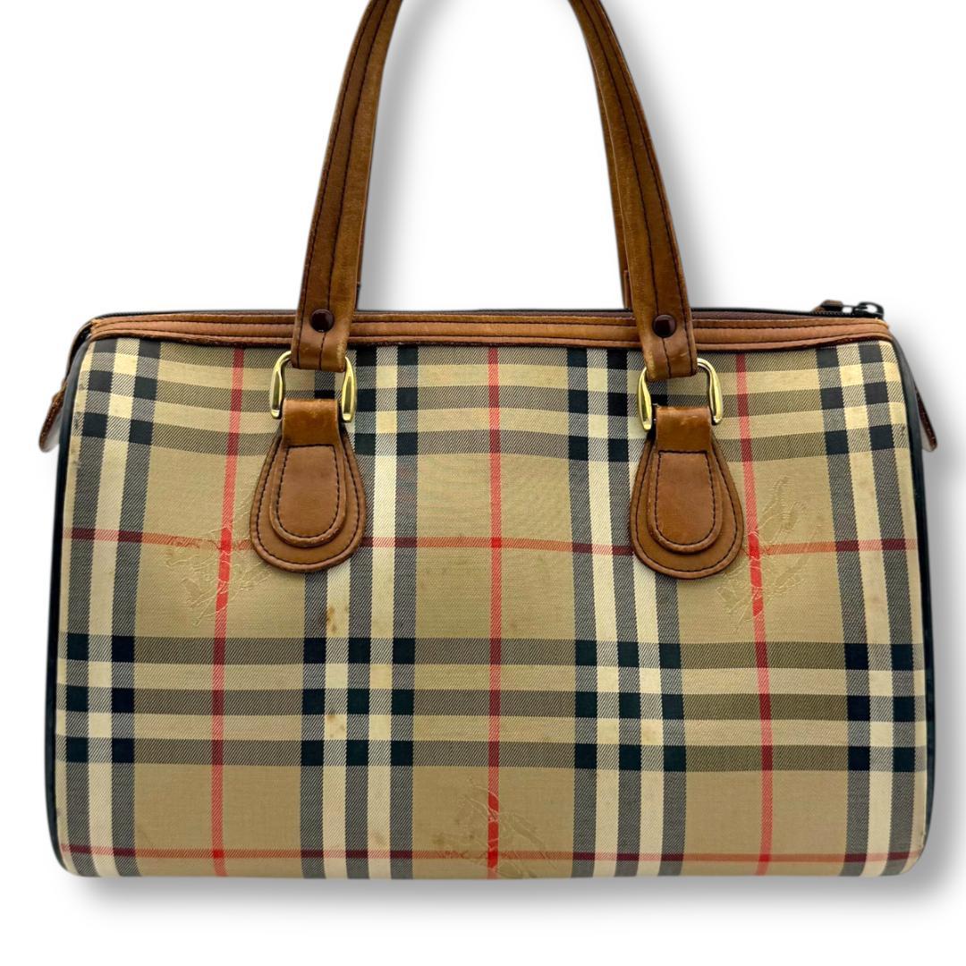 【良品】バーバリー　ボストンバッグ　ミニ　ハンドバッグ　ノバチェック