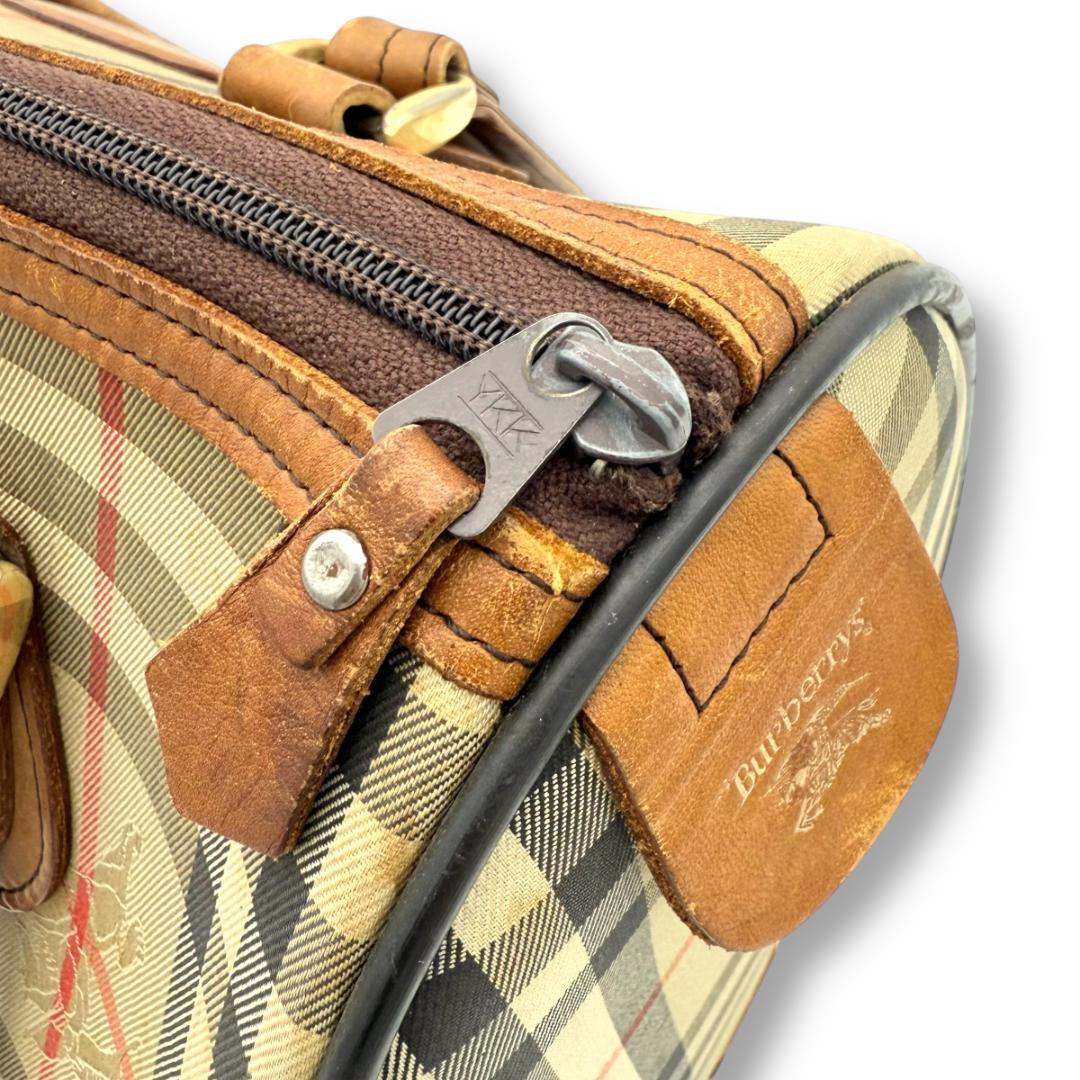 【良品】バーバリー　ボストンバッグ　ミニ　ハンドバッグ　ノバチェック