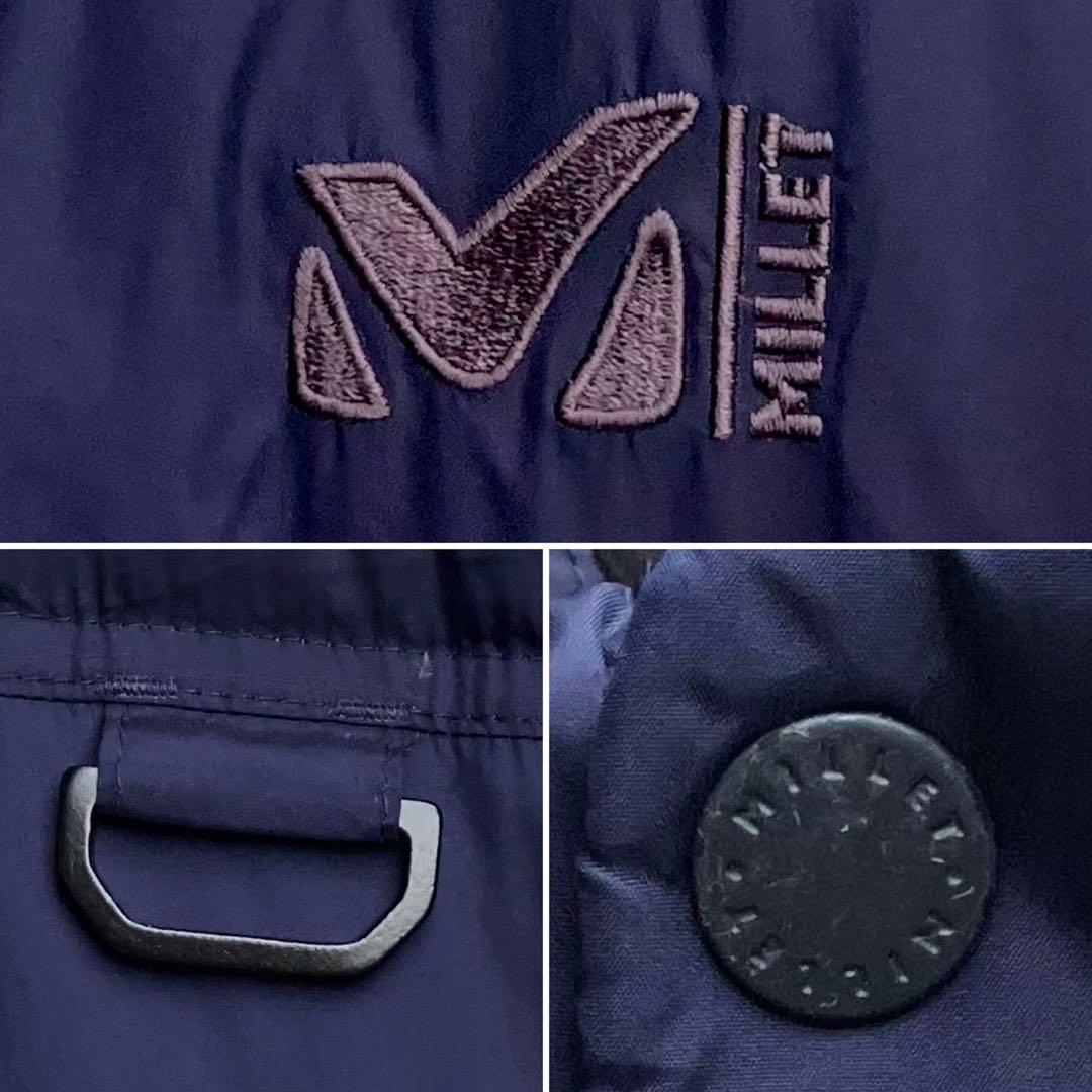 L ミレー ダウンコート ロングダウンジャケット ベンチコート 紺 millet