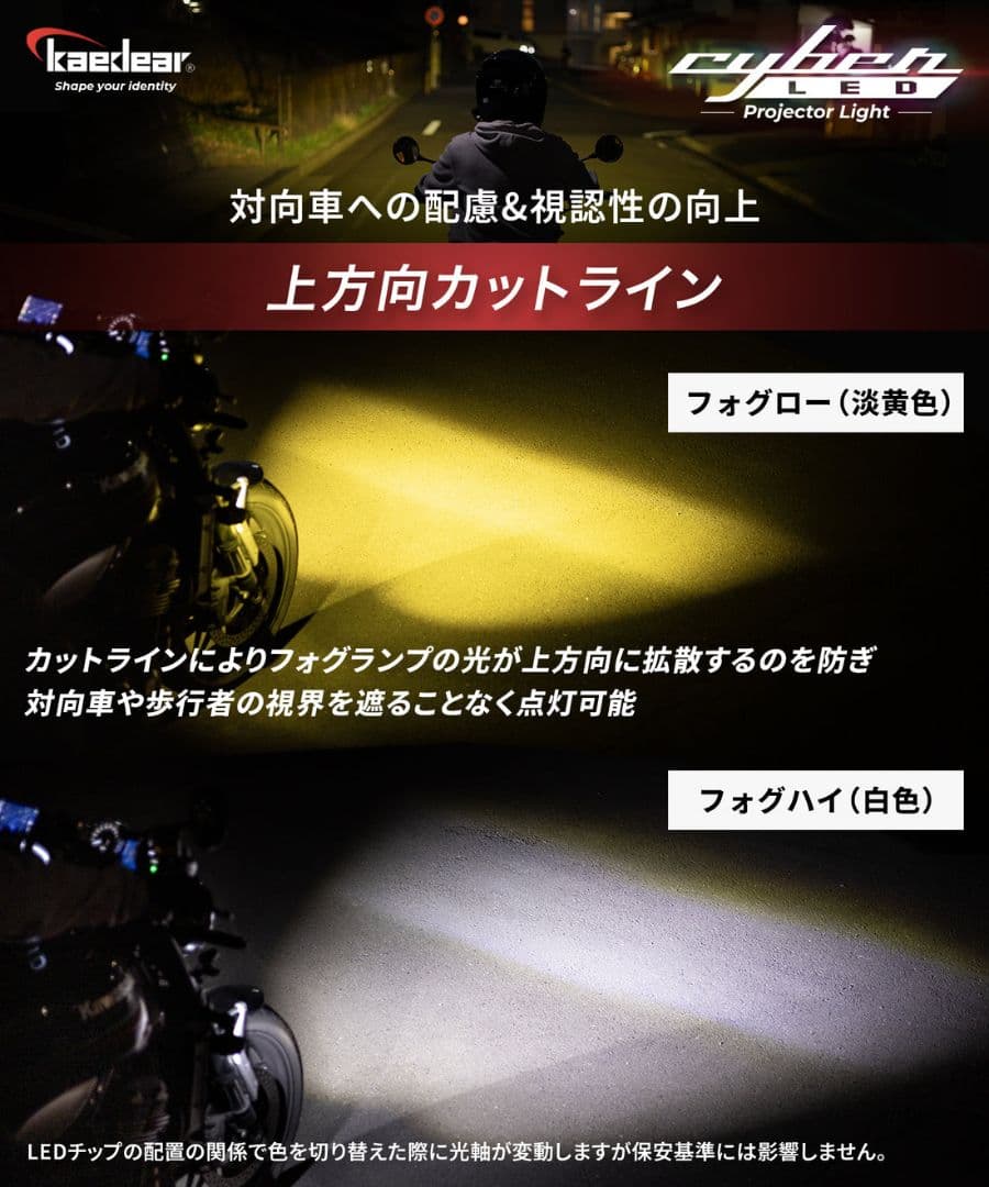 バイク LEDプロジェクター フォグ ランプ 補助 ライト 汎用 30W×2灯