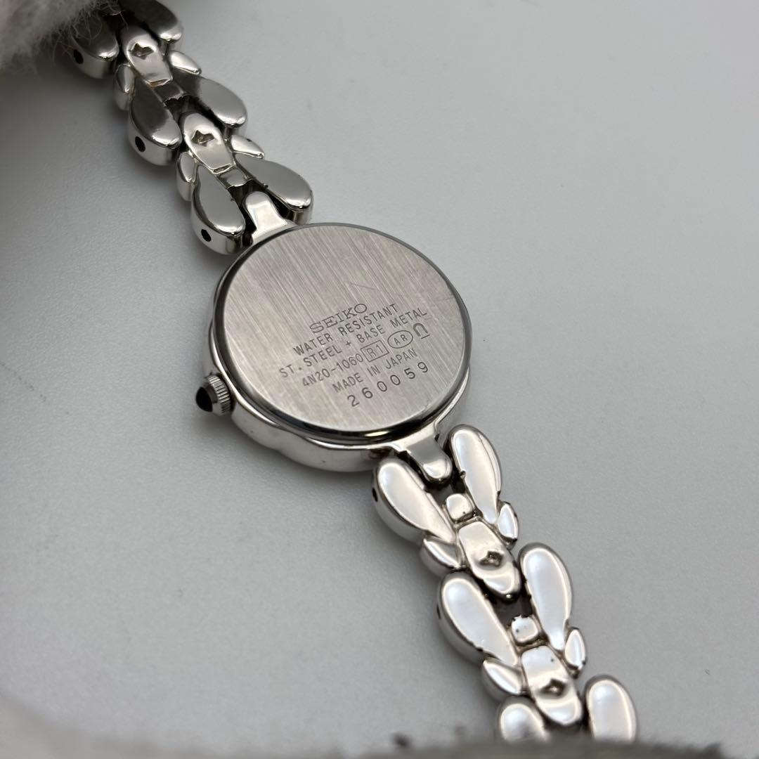 稼働 SEIKO EXCELINE 腕時計 シェル ブレスウォッチ 2Pダイヤ