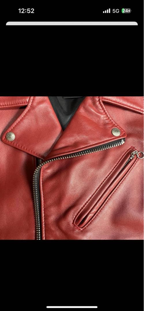 Schott バーガンディ ダブルライダースジャケット 38